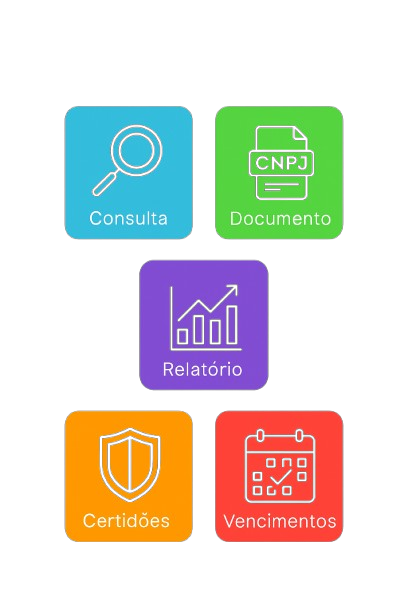 Mosaico de ícones de funcionalidades